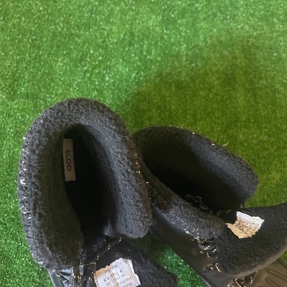 Aldo Women's Ethialia Leather Waterproof Cold Weather Black Snow Boots Size 8 - Picture 8 of 12